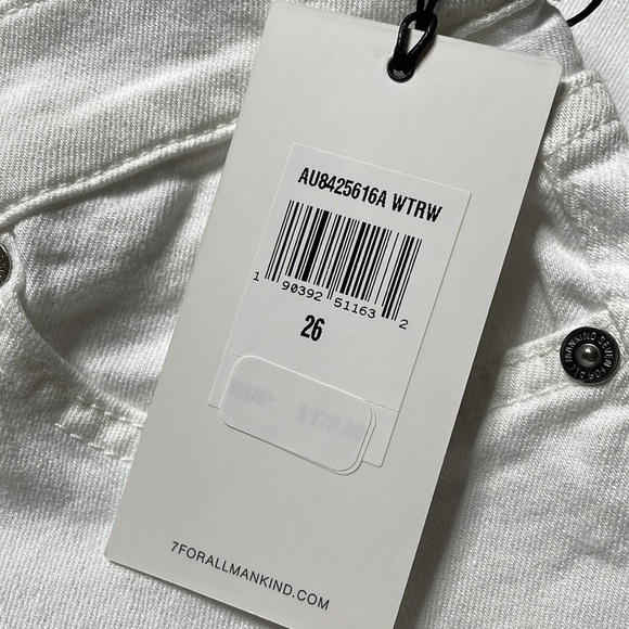 7FAMK CROPPED ALEXA WITH CUT OFF HEM IN WHITE RUNWAY - Picture 9 of 9